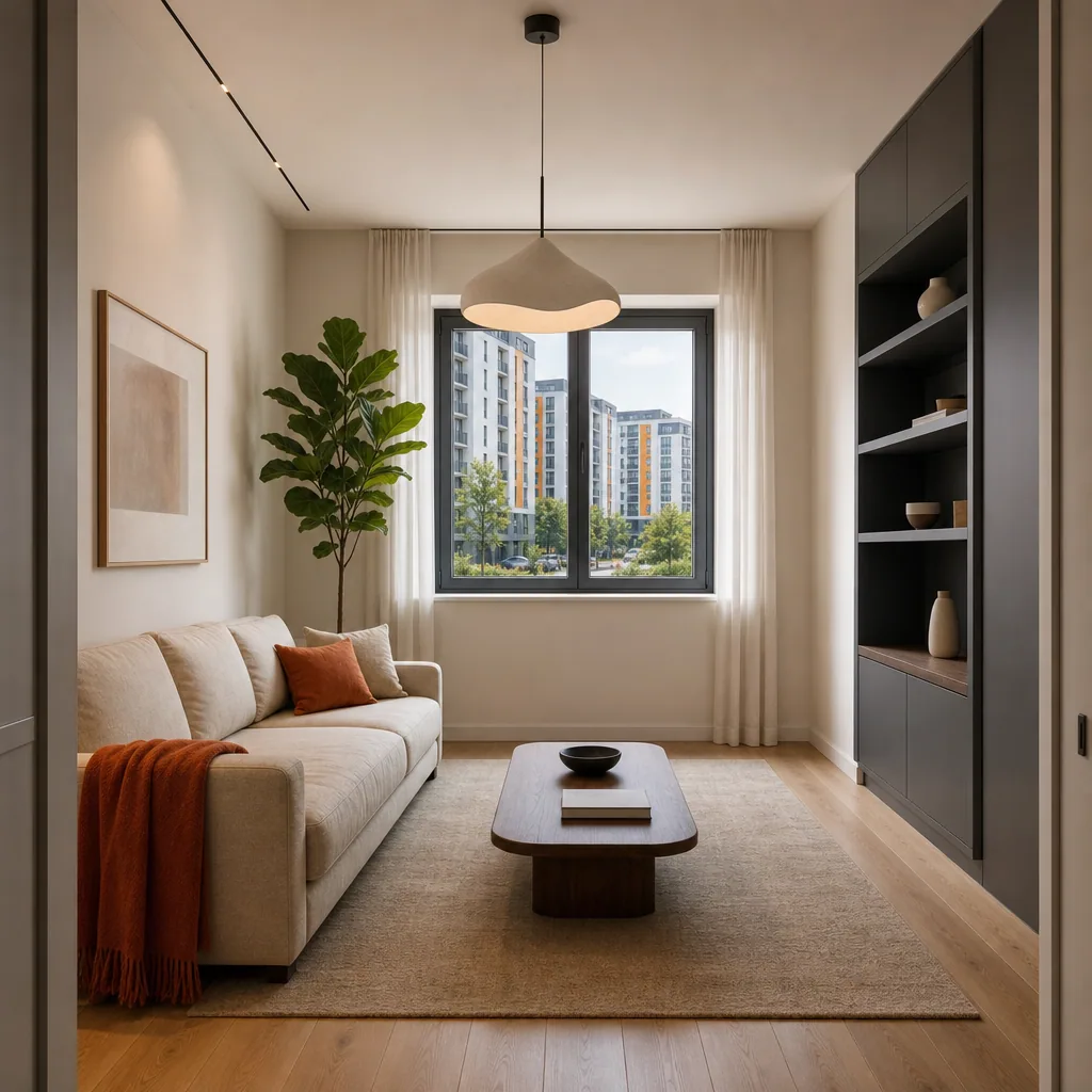 1-но комн. · 45,77 м² — вид квартиры