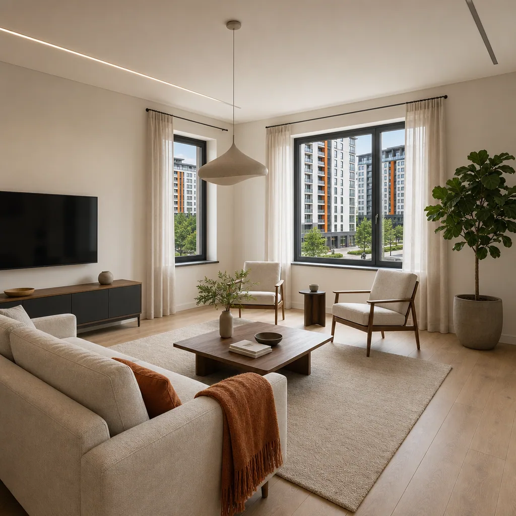 1-но комн. · 54,50 м² — вид квартиры