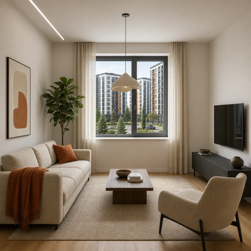 1-но комн. · 50,91 м² — вид квартиры